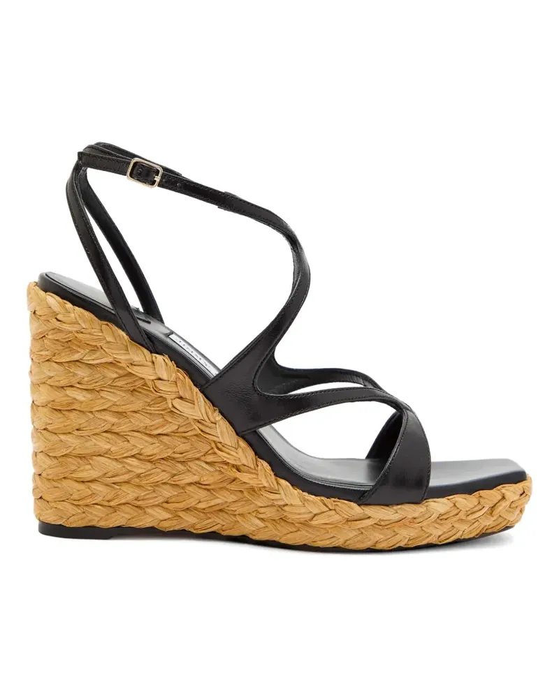 Jimmy Choo strappy woven-wedge espadrilles - Schwarz Schwarz