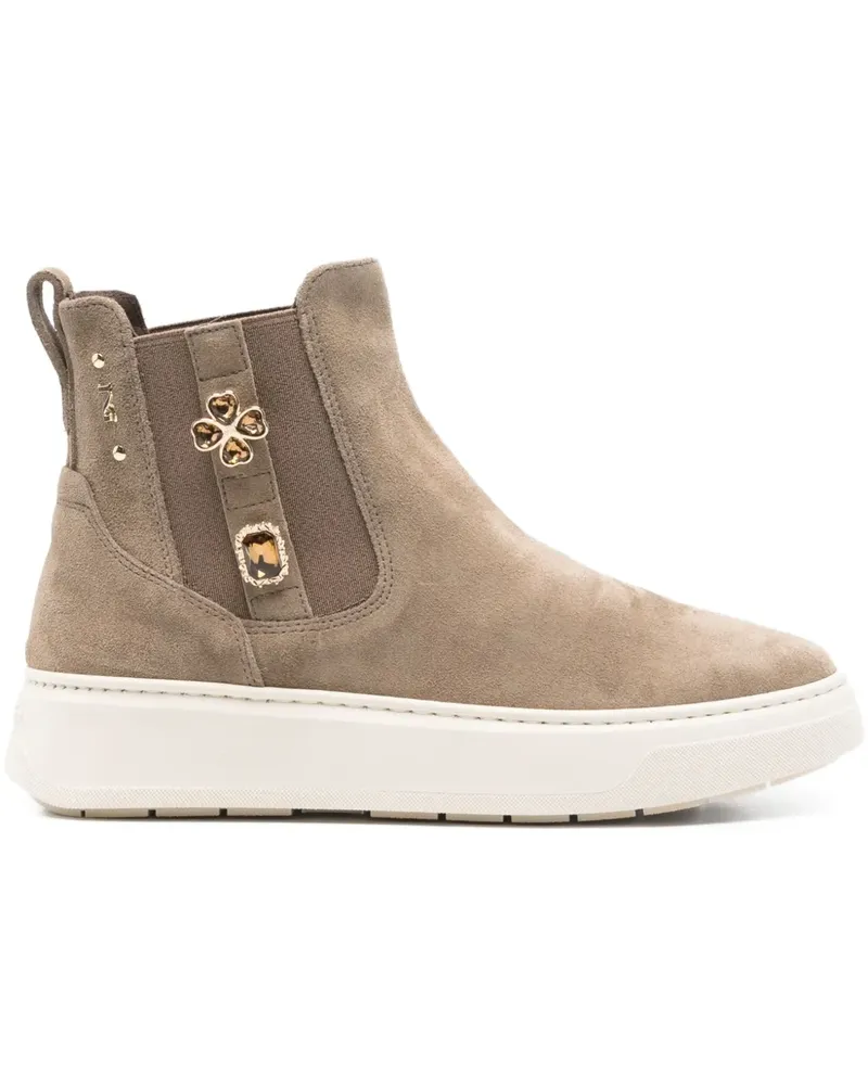 Nero Gardini Wildlederstiefel mit Einsätzen - Nude Nude