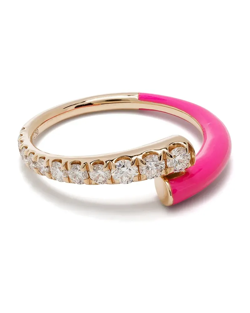 Melissa Kaye 18kt Rotgoldring mit Diamanten Gold