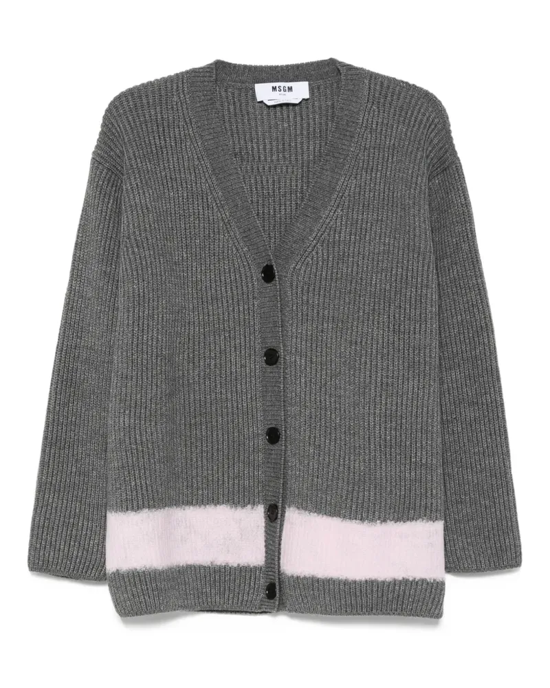 MSGM Gerippter Cardigan mit Knöpfen - Grau Grau