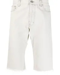 Saint Laurent Knielange Jeans-Shorts Nude