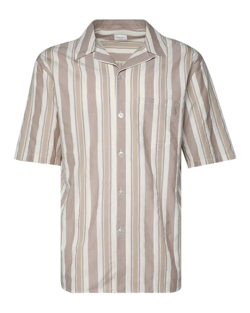 Saint Laurent striped boxy-fit shirt - Braun Braun