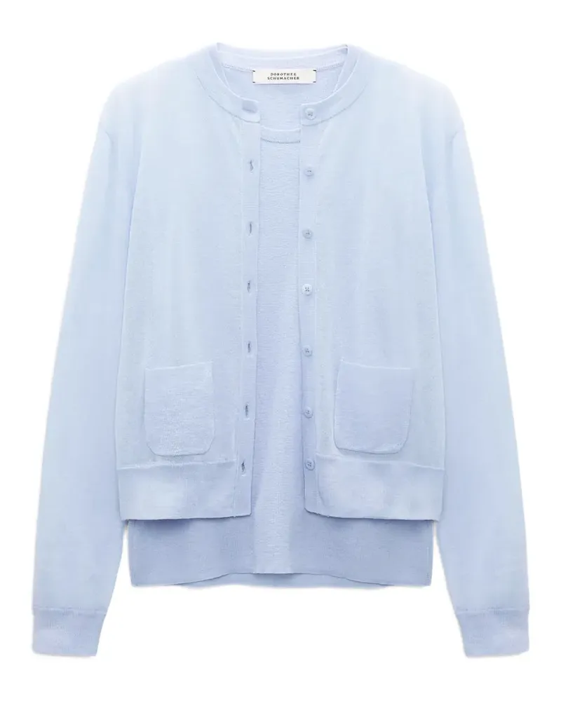 Dorothee Schumacher button-fastening patch-pocket cardigan - Blau Blau