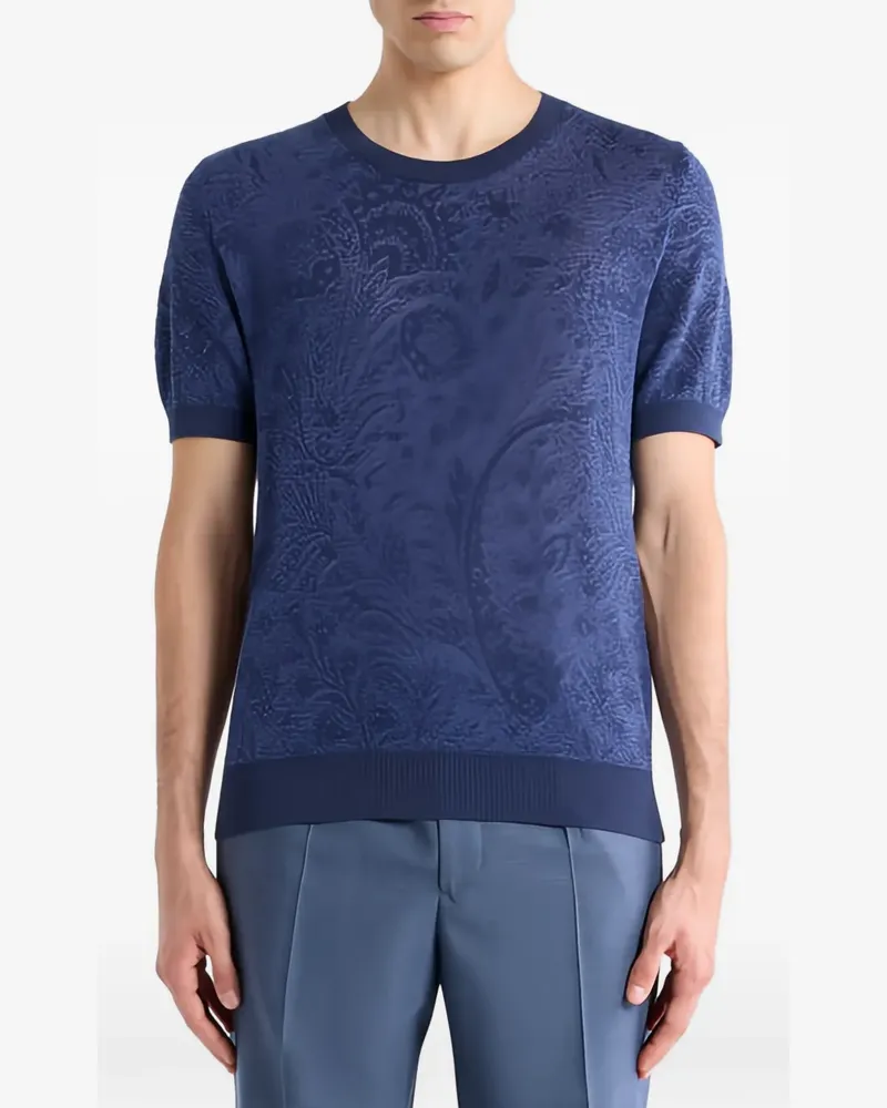 Etro T-Shirt mit Blumen-Paisley - Blau Blau