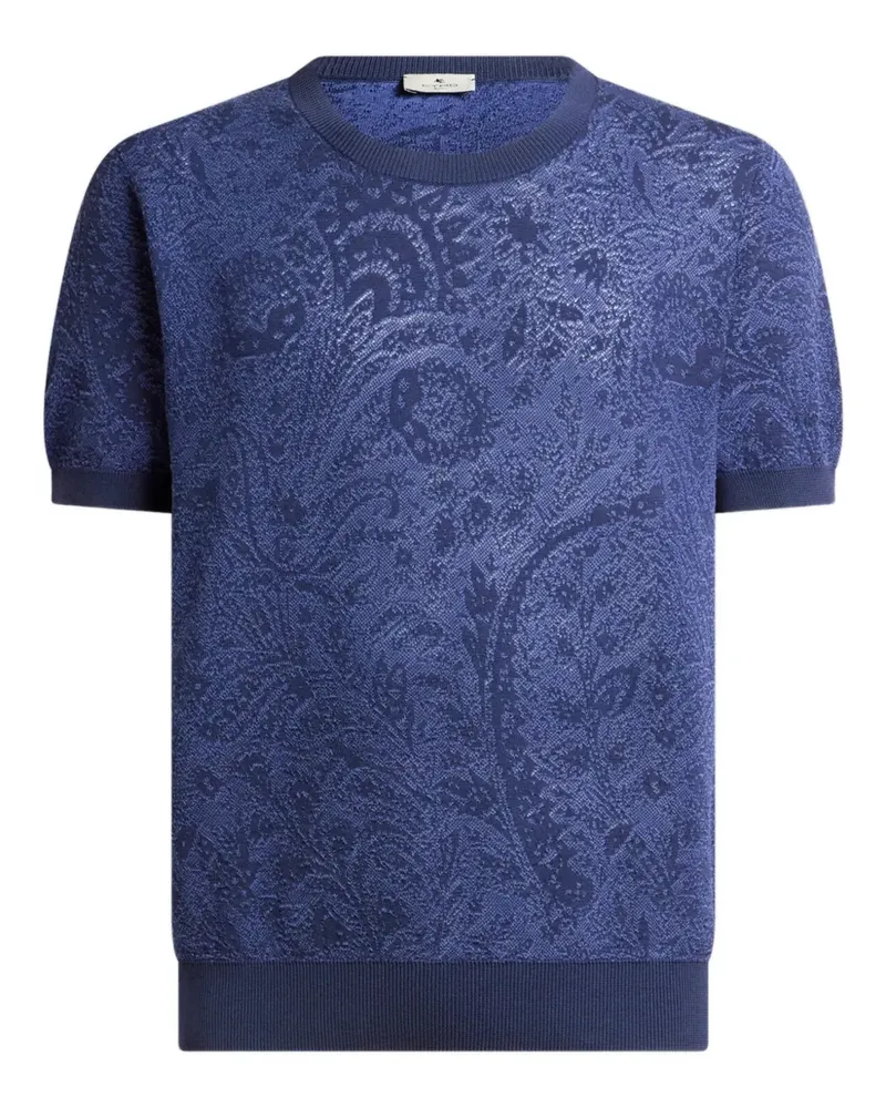 Etro T-Shirt mit Blumen-Paisley - Blau Blau