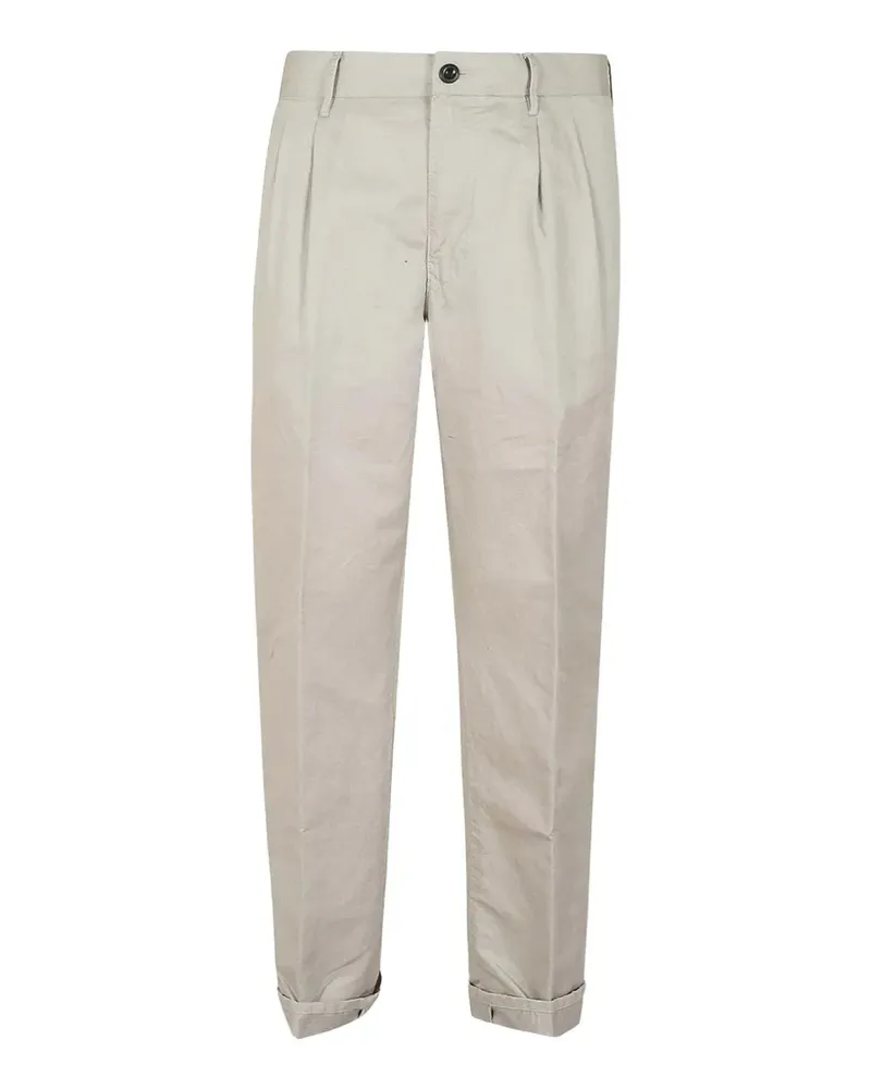 Incotex pleated-detail textured trousers - Nude Nude