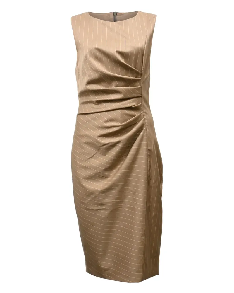 Max Mara Pino pinstripe ruched midi dress - Nude Nude