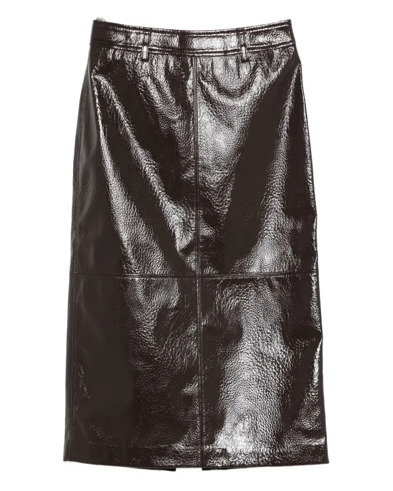 FRANKIE Shop Taney crackled midi skirt - Braun Braun