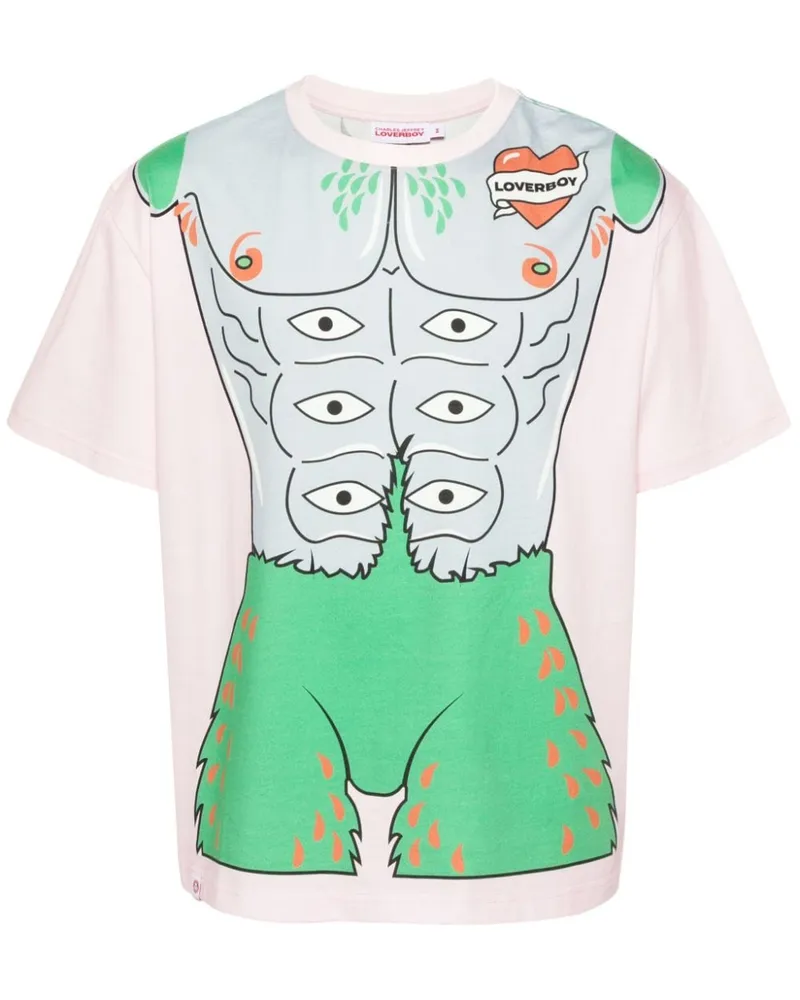 Charles Jeffrey Loverboy Sexy Beasts T-Shirt mit grafischem Print Rosa