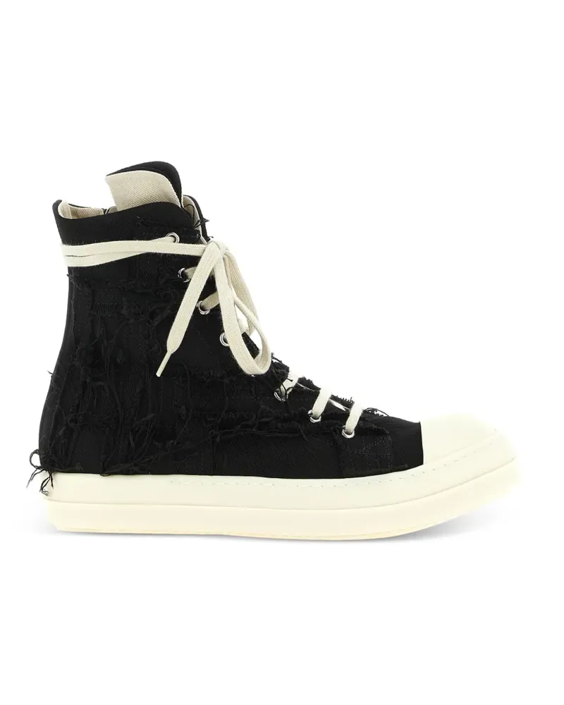 DRKSHDW by Rick Owens Ausgefranste Sneaks High-Top-Sneakers - Schwarz Schwarz