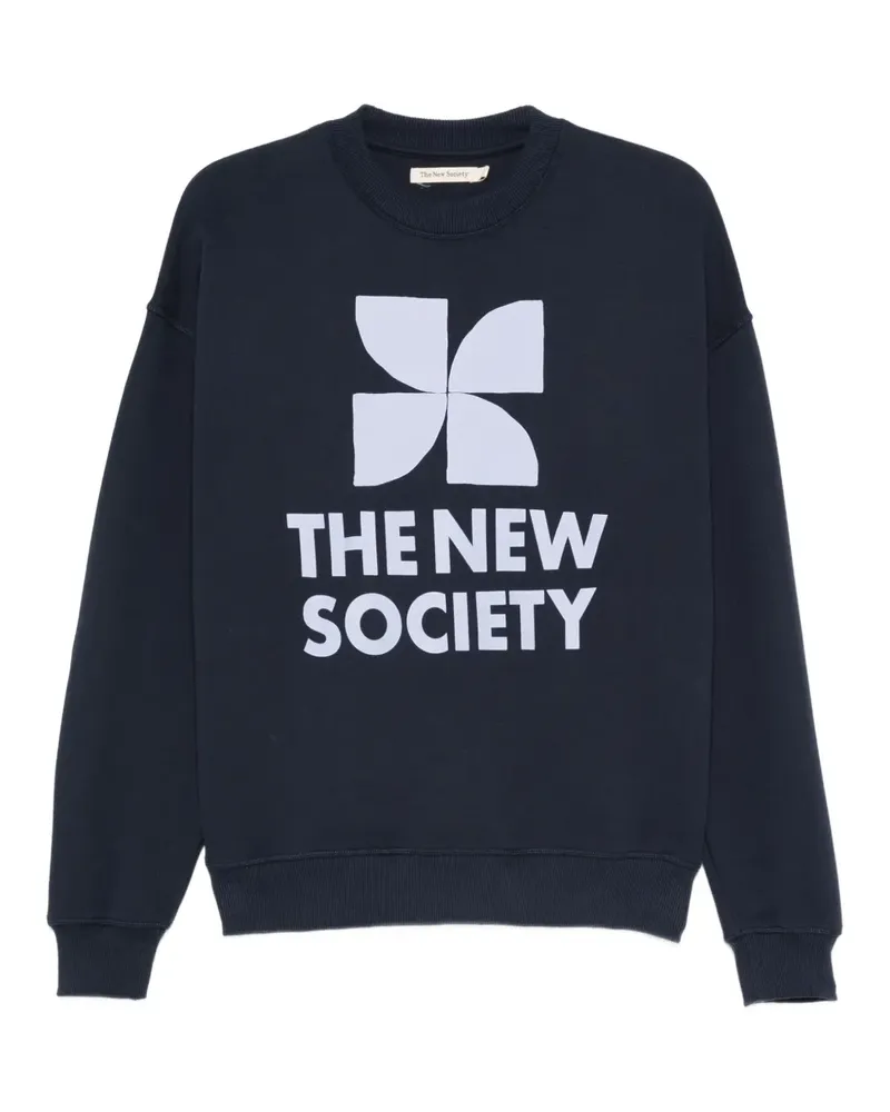 The New Society Sweatshirt mit grafischem Print - Blau Blau