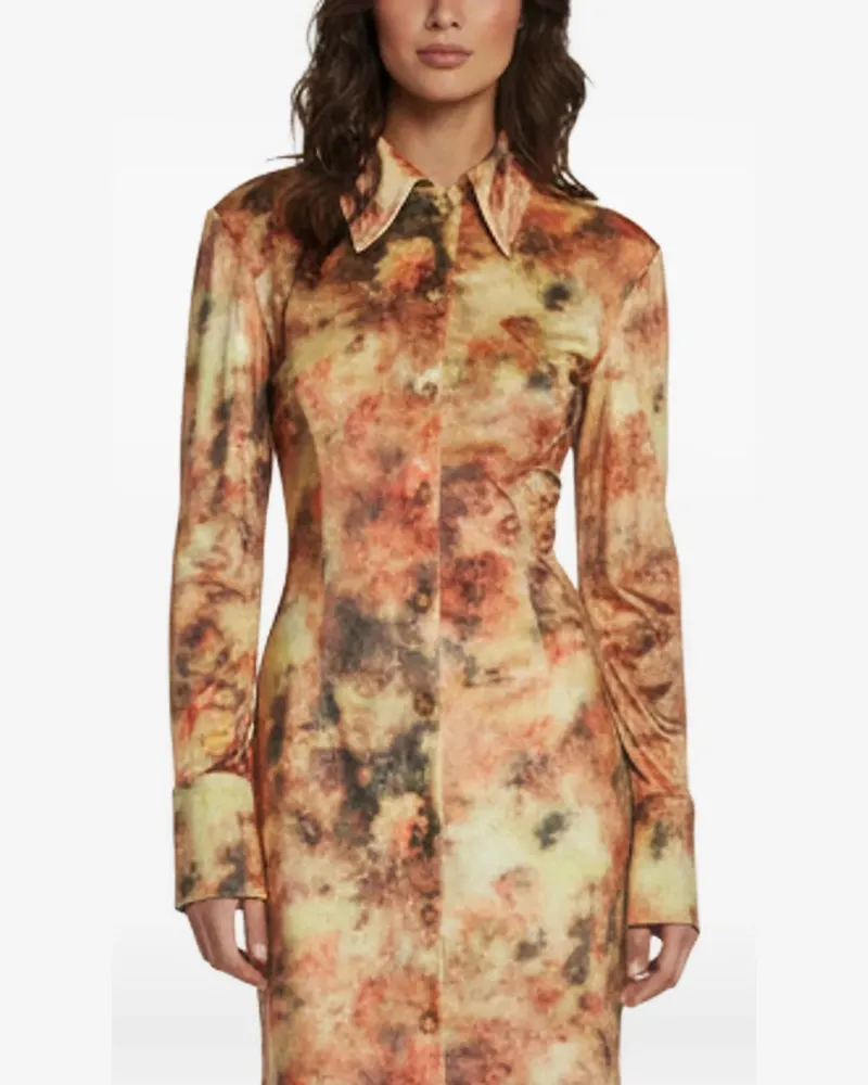 Nanushka Romee hazy floral-print mini dress - Orange Orange