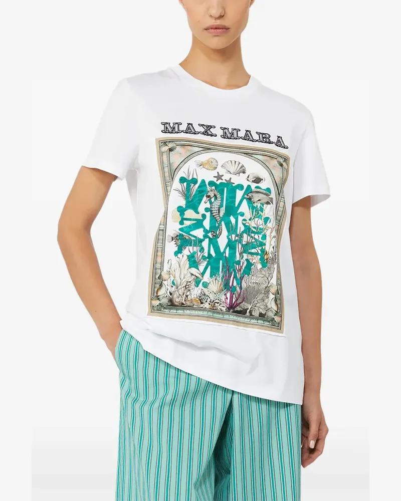 Max Mara graphic-print T-shirt - Weiß Weiß