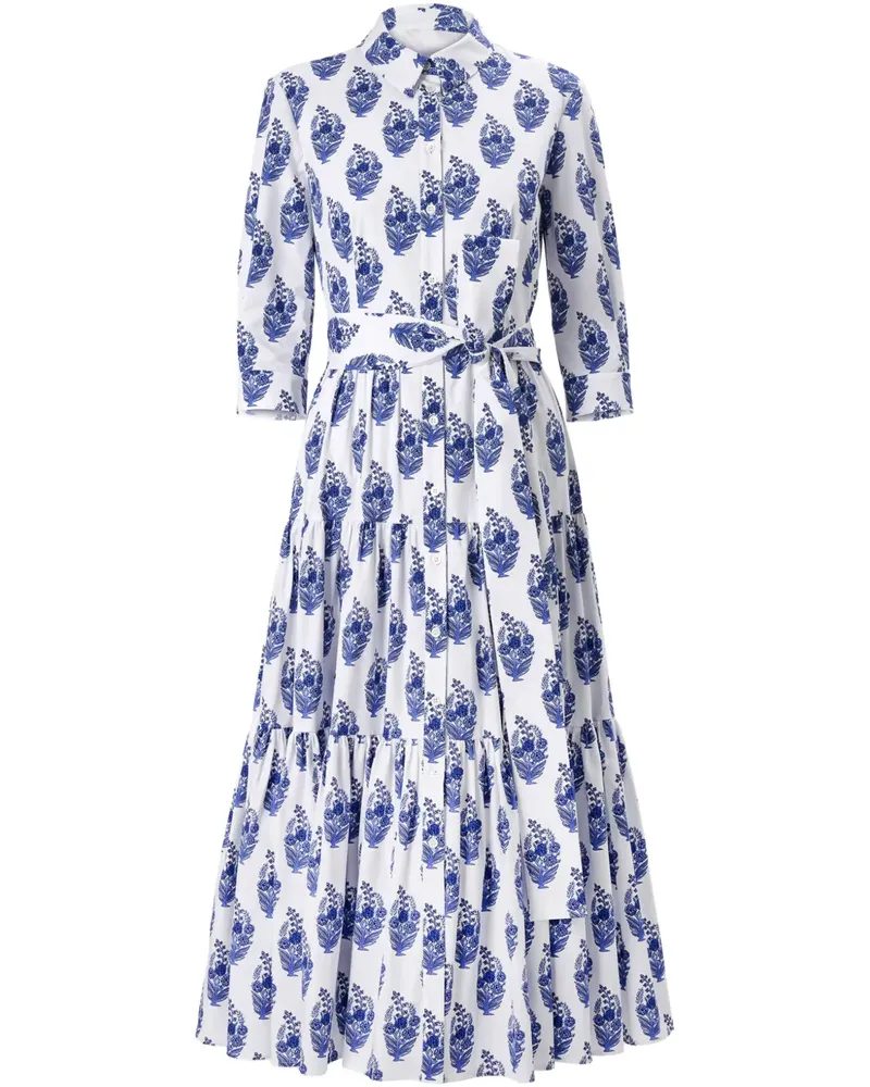 Carolina Herrera New York Hemdkleid mit Blumen-Print - Weiß Weiß