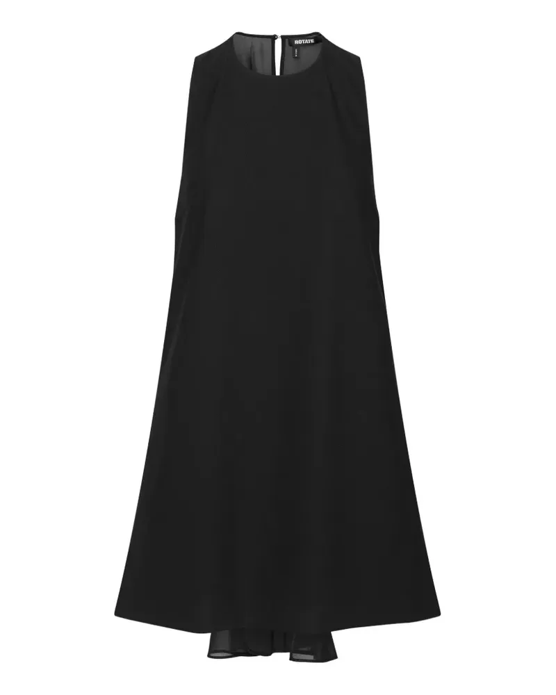 ROTATE Birger Christensen crepe mini A-line dress black - Schwarz Schwarz