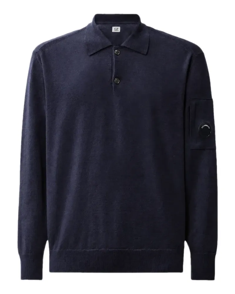 C.P. Company extrafine merino wool Lens polo sweater - Blau Blau