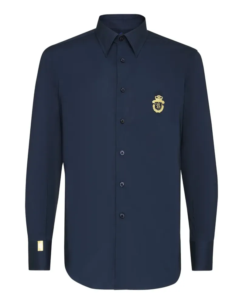 Billionaire Hemd mit aufgesticktem Monogramm - Blau Blau