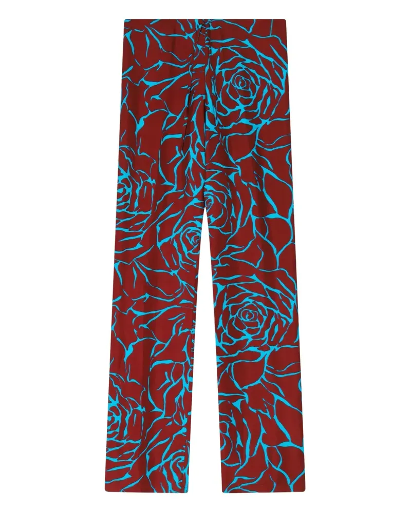 Dries van Noten Hose mit Blumen-Print - Rot Rot