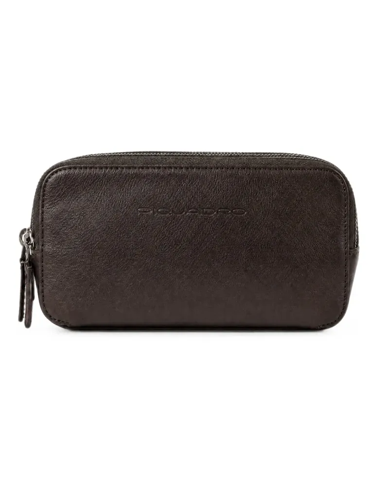Piquadro logo-debossed zip-around wallet - Braun Braun