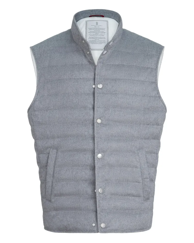 Brunello Cucinelli Daunenweste mit Flanell-Struktur - Grau Grau