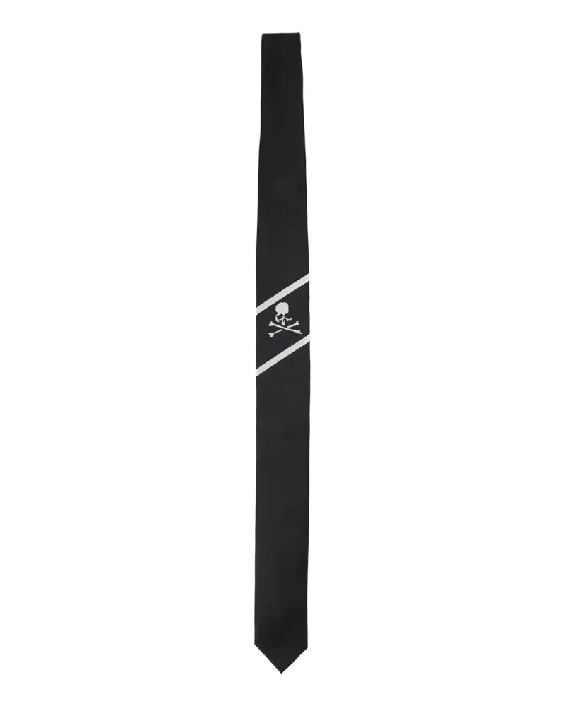 Mastermind World Krawatte aus Totenkopf-Jacquard - Schwarz Schwarz