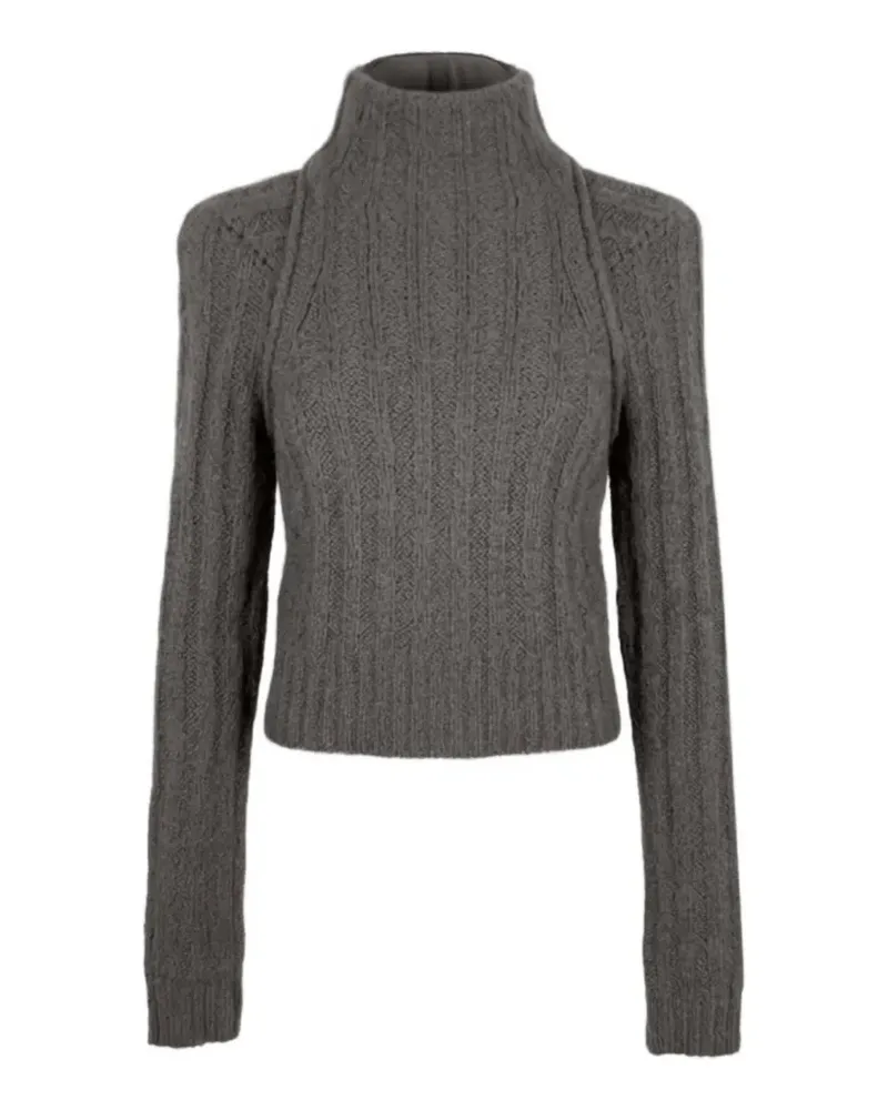 Rick Owens Gerippter Strickpullover - Grau Grau