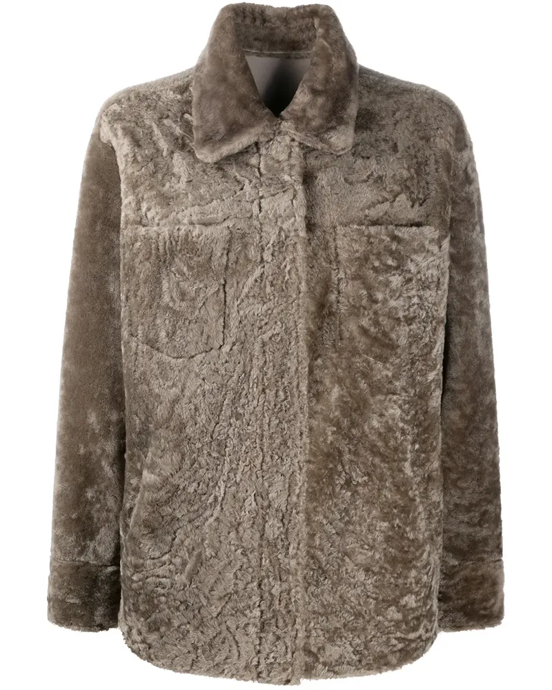 Liska Wendbare Lammfelljacke - Nude Nude