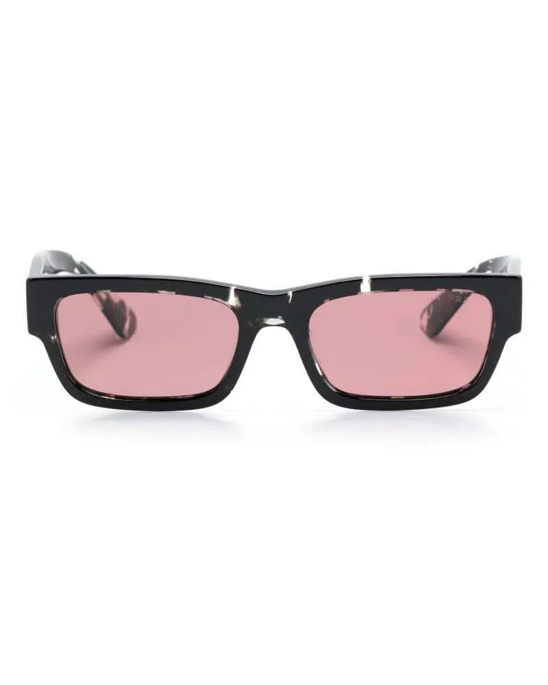 Prada Eckige Sonnenbrille in Schildpattoptik - Schwarz Schwarz