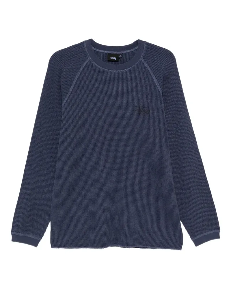 Stüssy Waffelstrick-Oberteil mit Print - Blau Blau