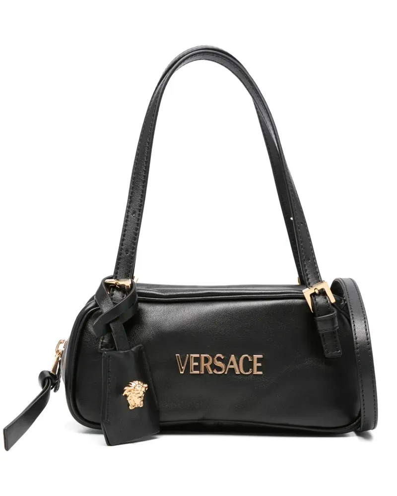 Versace Mini-Tasche mit Logo-Schild - Schwarz Schwarz