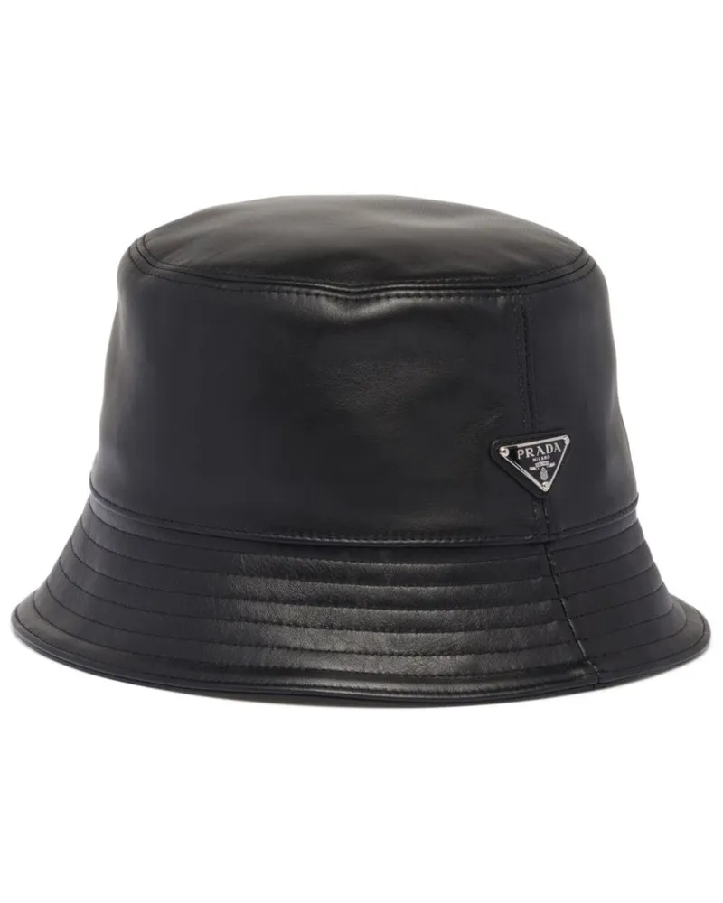 Prada Fischerhut aus Leder - Schwarz Schwarz
