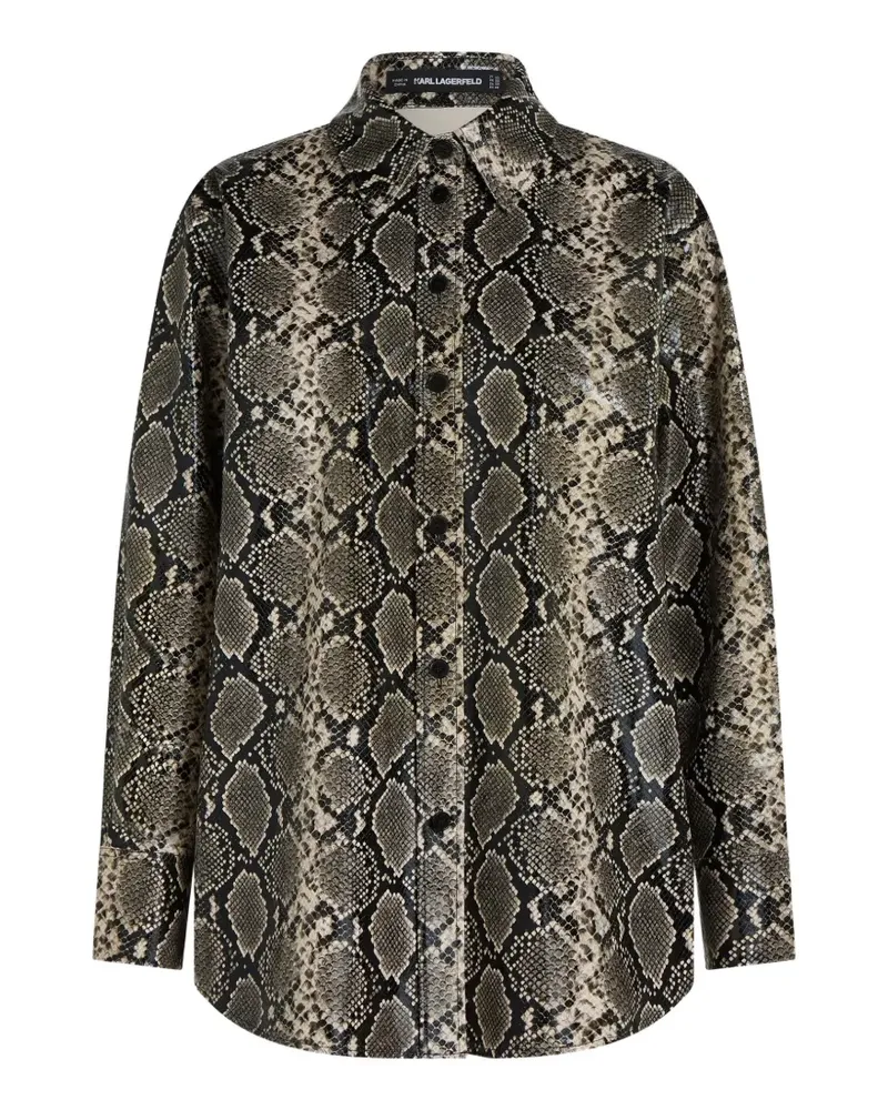 Karl Lagerfeld Hemdjacke aus Faux Python - Nude Nude
