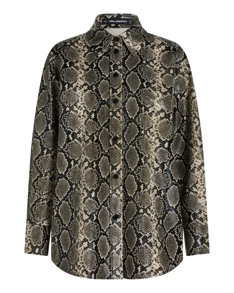 Karl Lagerfeld Hemdjacke aus Faux Python - Nude Nude