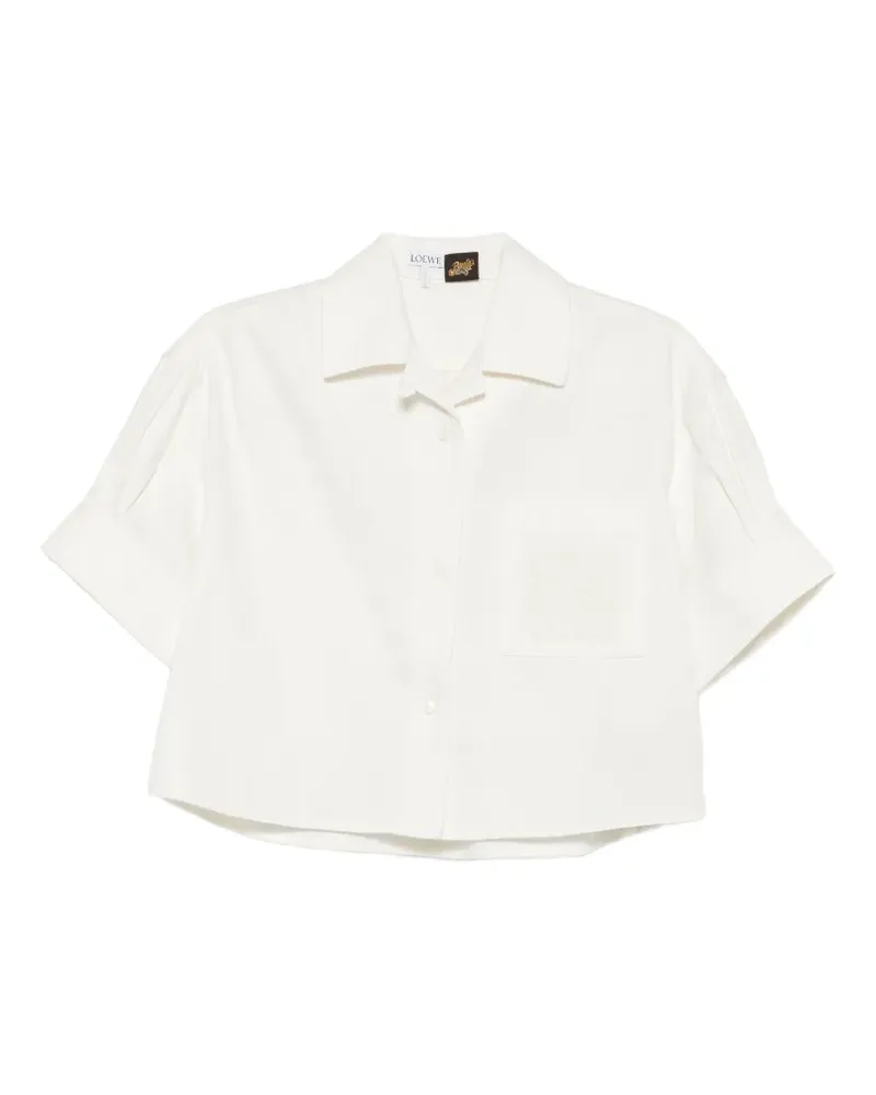 Loewe Kurzärmeliges Jeanshemd - Weiß Weiß
