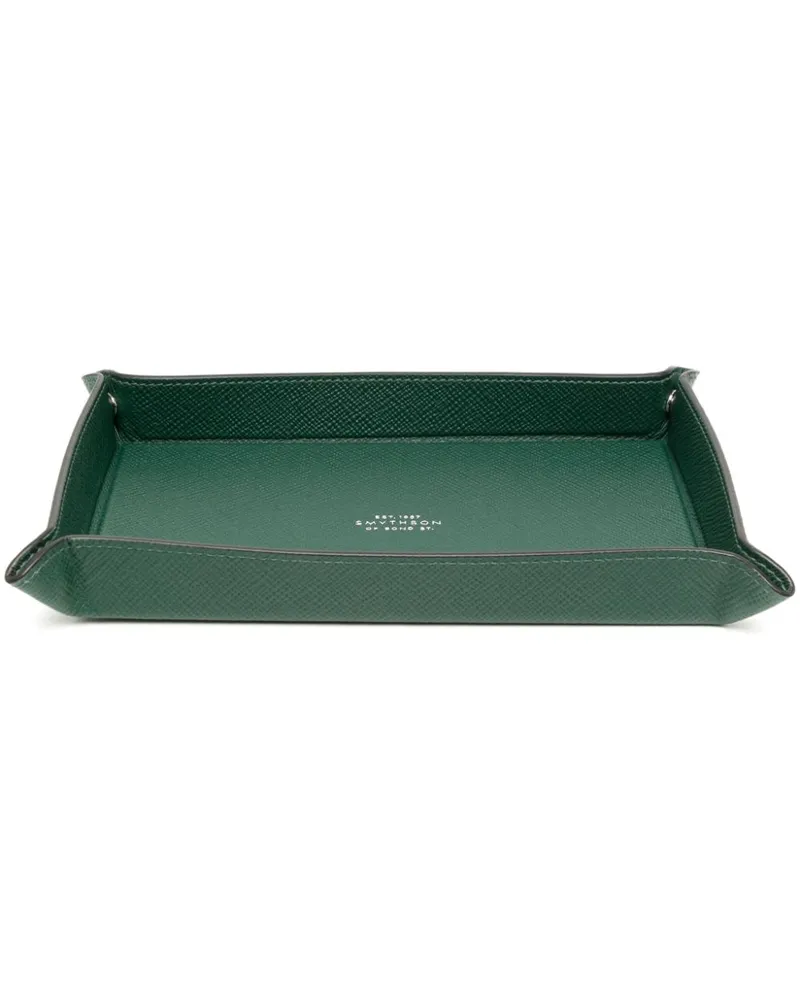 Smythson Schmuckablage aus Leder - Grün Grün