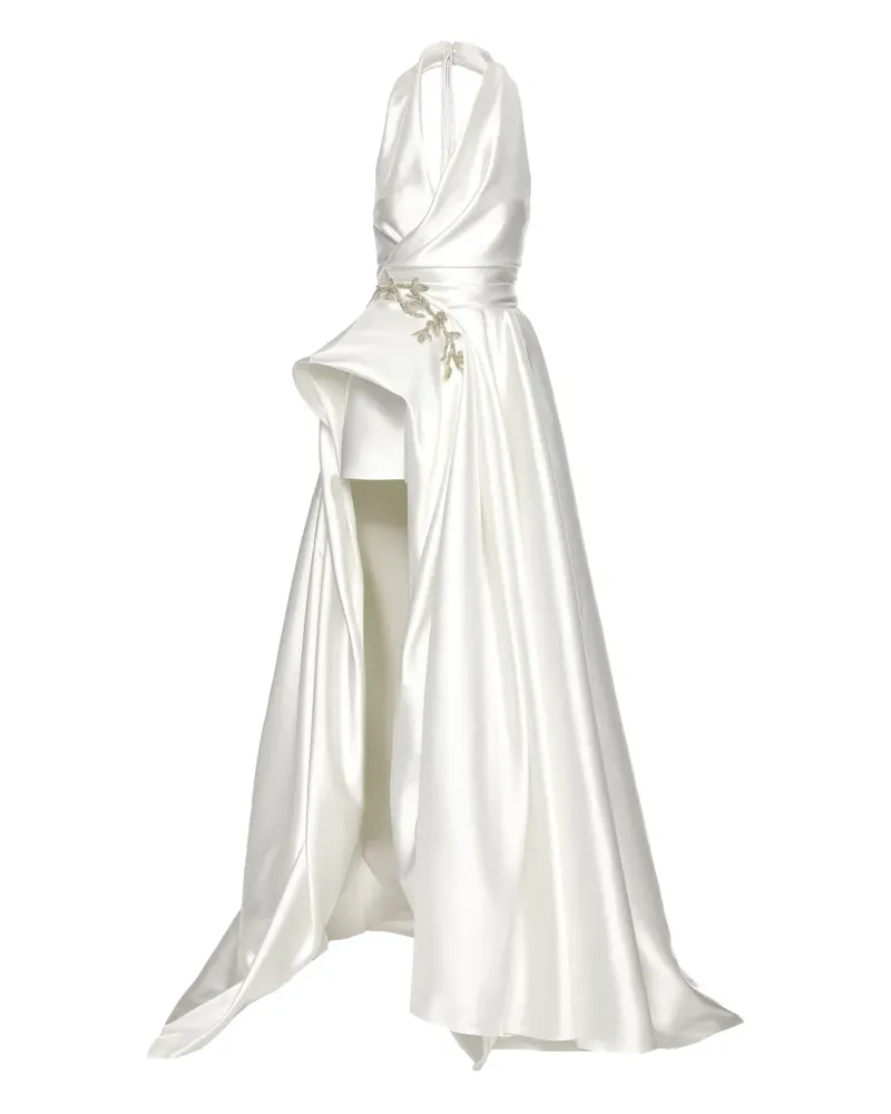 Ana Radu Gewickeltes Satinkleid - Weiß Weiß