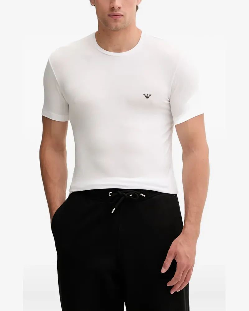 Emporio Armani Loungewear-T-Shirts im Soft-Touch-Look - Weiß Weiß