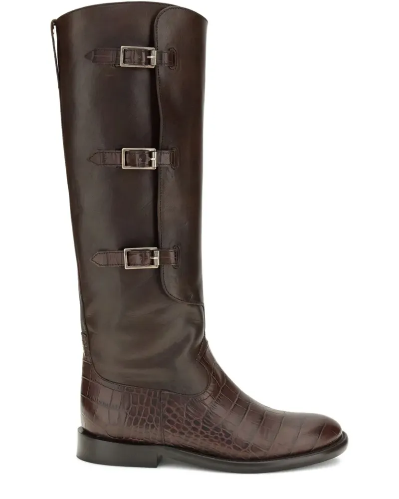 Paris Texas Montana Stiefel mit Kroko-Optik - Braun Braun