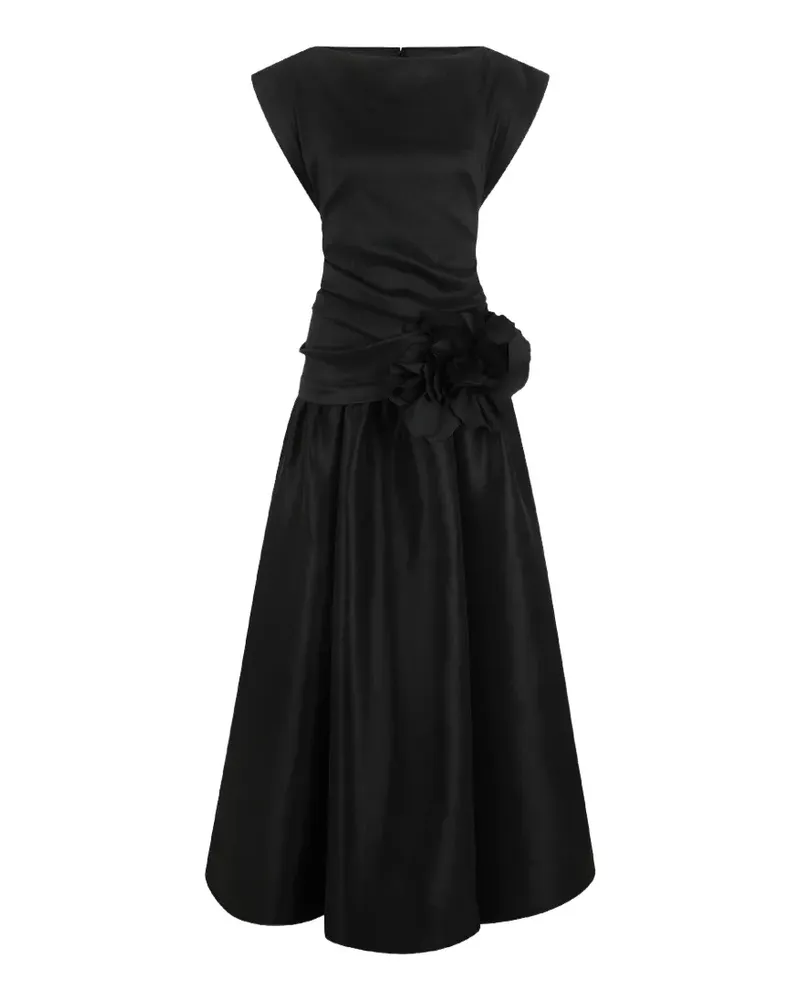 Acler Delph Maxikleid mit Blumenverzierung - Schwarz Schwarz