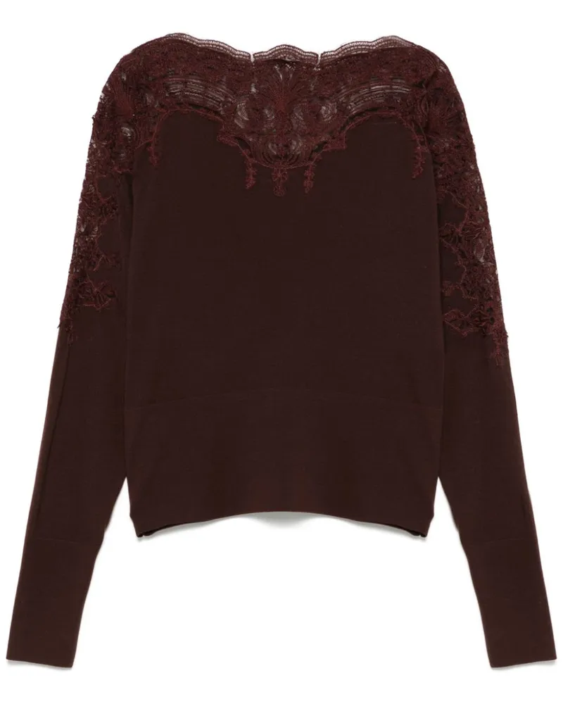 Ermanno Scervino Pullover mit Spitze - Braun Braun