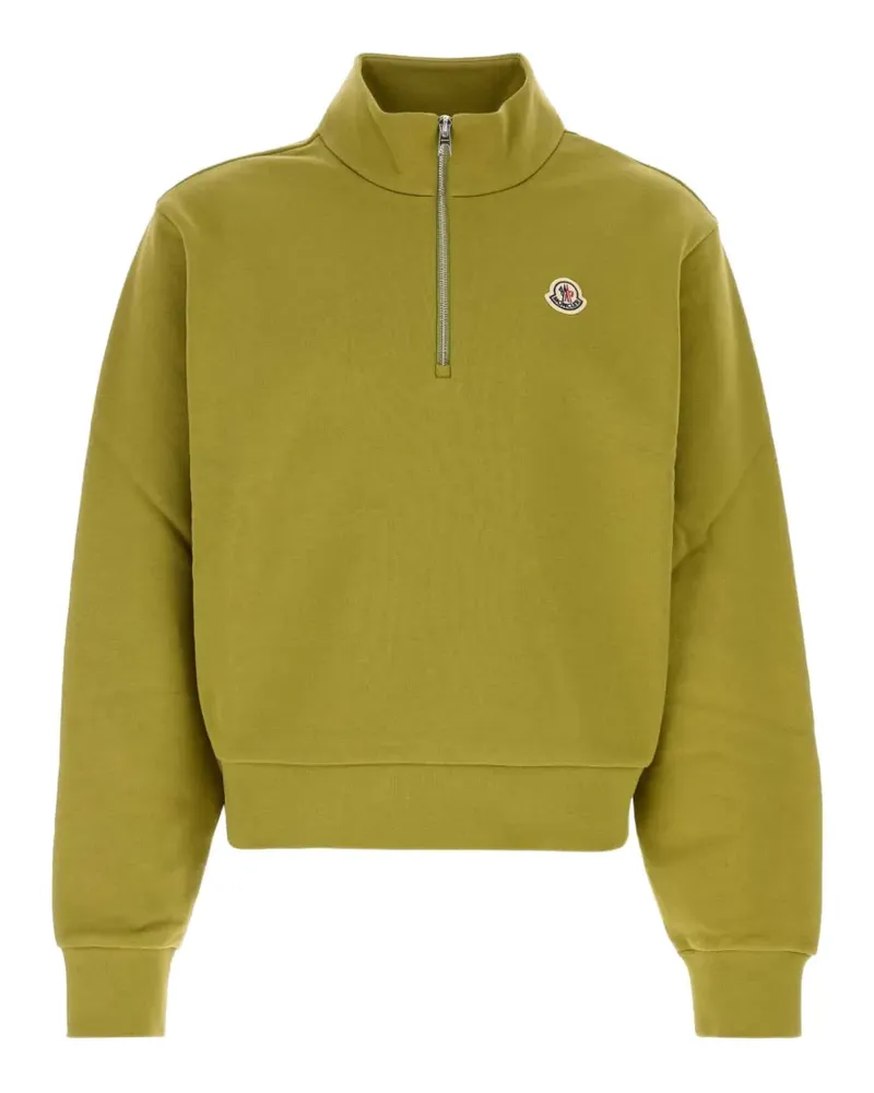 Moncler Sweatshirtjacke mit Logo-Patch - Grün Grün
