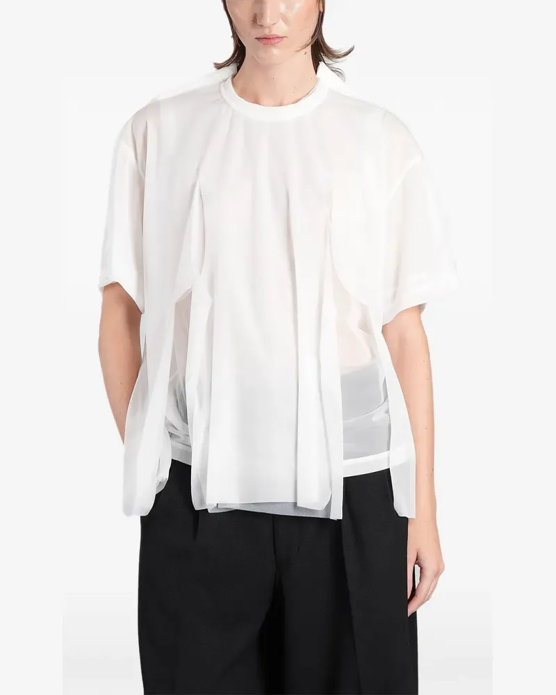 Comme des Garçons layered semi-sheer T-shirt - Weiß Weiß