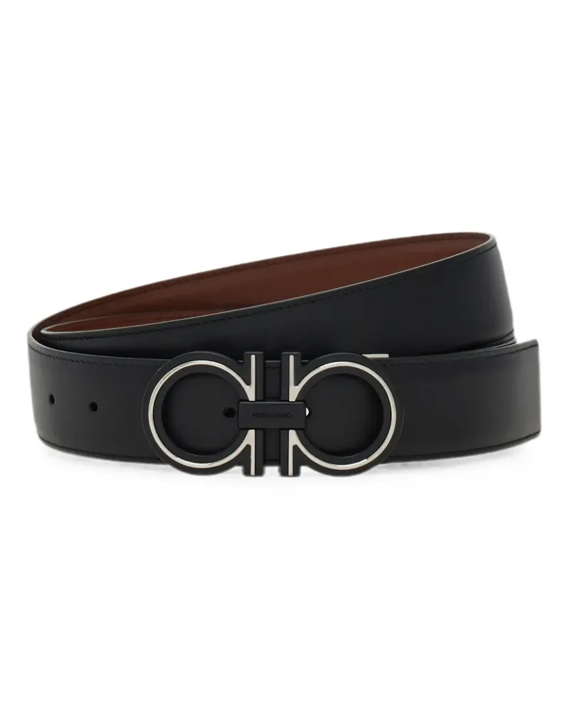 Ferragamo reversible and adjustable Gancini belt - Schwarz Schwarz