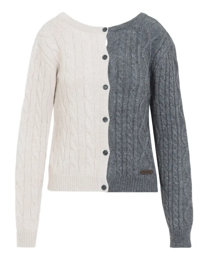 Moschino Cardigan mit Zopfmuster - Weiß Weiß