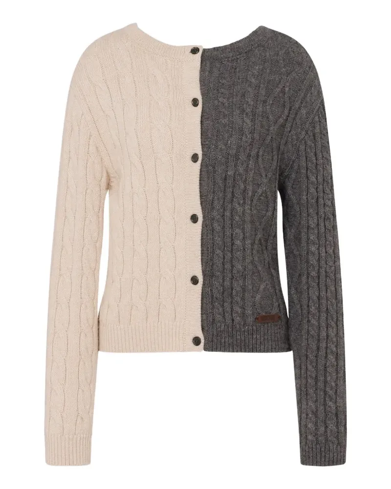 Moschino Cardigan mit Zopfmuster - Weiß Weiß