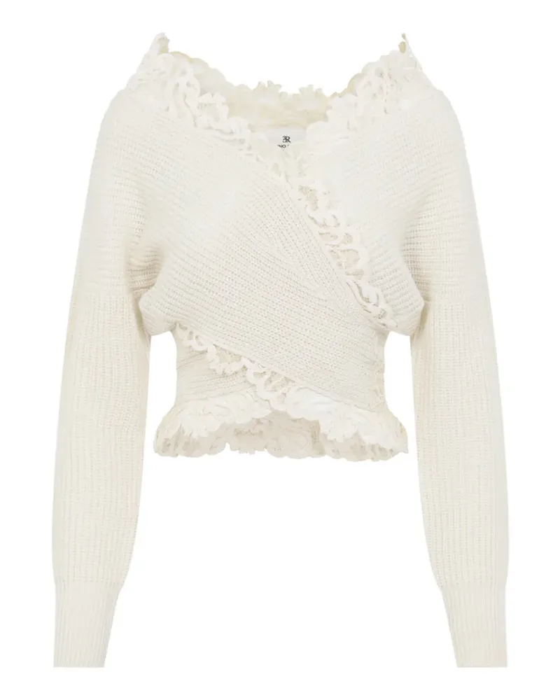 Ermanno Scervino Gewickelter Pullover mit Spitzenbesatz - Nude Nude