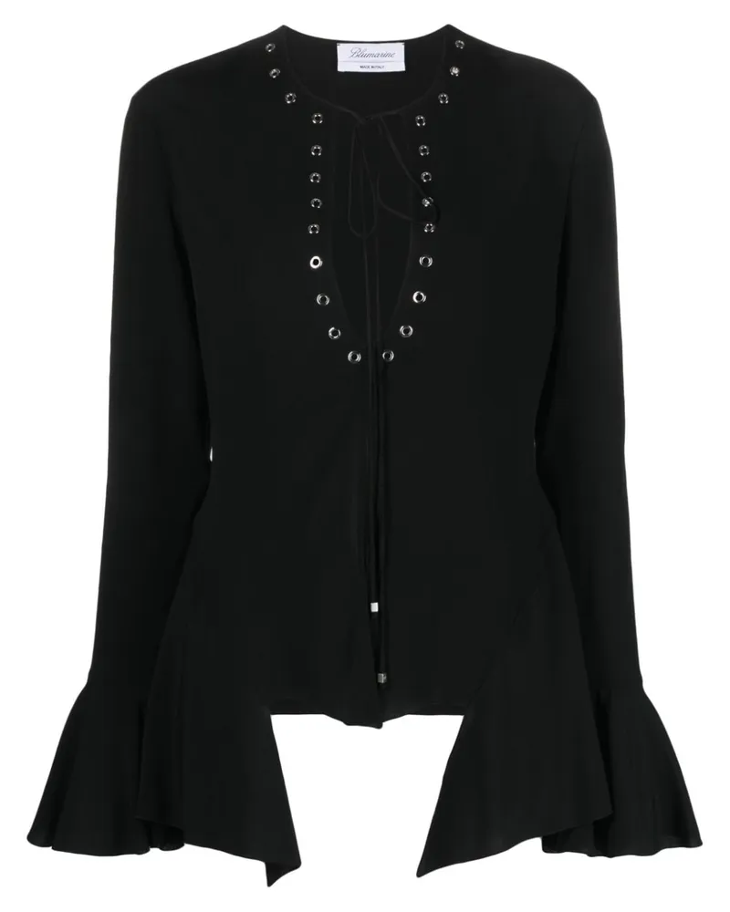 Blumarine Bluse mit Ösen - Schwarz Schwarz