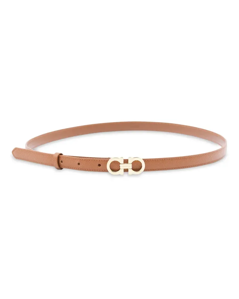 Ferragamo logo-buckle leather belt - Nude Nude