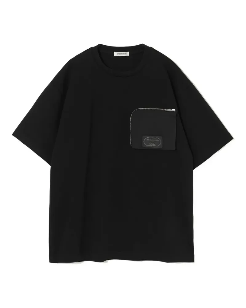 Undercover T-Shirt mit Reißverschlusstasche - Schwarz Schwarz