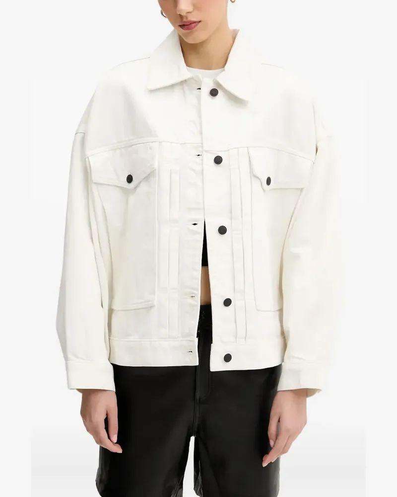 HUGO BOSS Jeansjacke mit aufgesetzter Tasche - Weiß Weiß